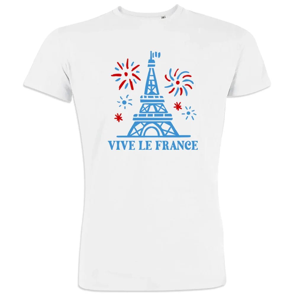 Vive La France With Eiffel Tower and Fireworks Tower Men's Organic Cotton Tee - Create Marketplace