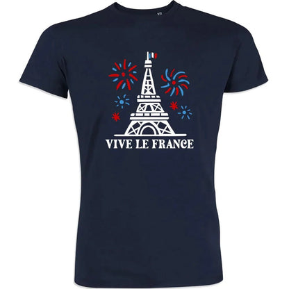 Vive La France With Eiffel Tower and Fireworks Tower Men's Organic Cotton Tee - Create Marketplace