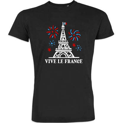 Vive La France With Eiffel Tower and Fireworks Tower Men's Organic Cotton Tee - Create Marketplace