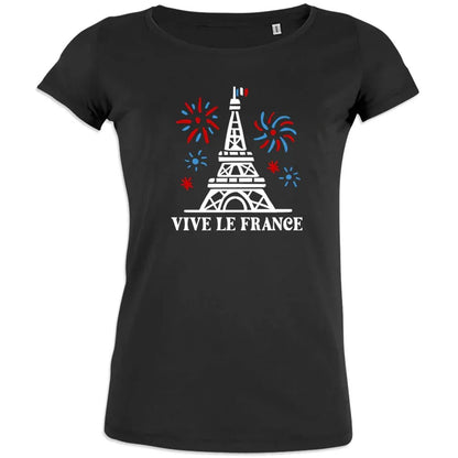 Vive La France With Eiffel Tower and Fireworks Women's Organic Cotton Tee - Create Marketplace