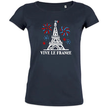 Vive La France With Eiffel Tower and Fireworks Women's Organic Cotton Tee - Create Marketplace