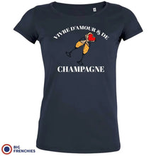 Vivre D'amour & de Champagne Women's Organic Cotton Tee - Create Marketplace