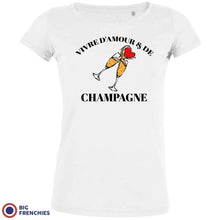 Vivre D'amour & de Champagne Women's Organic Cotton Tee - Create Marketplace