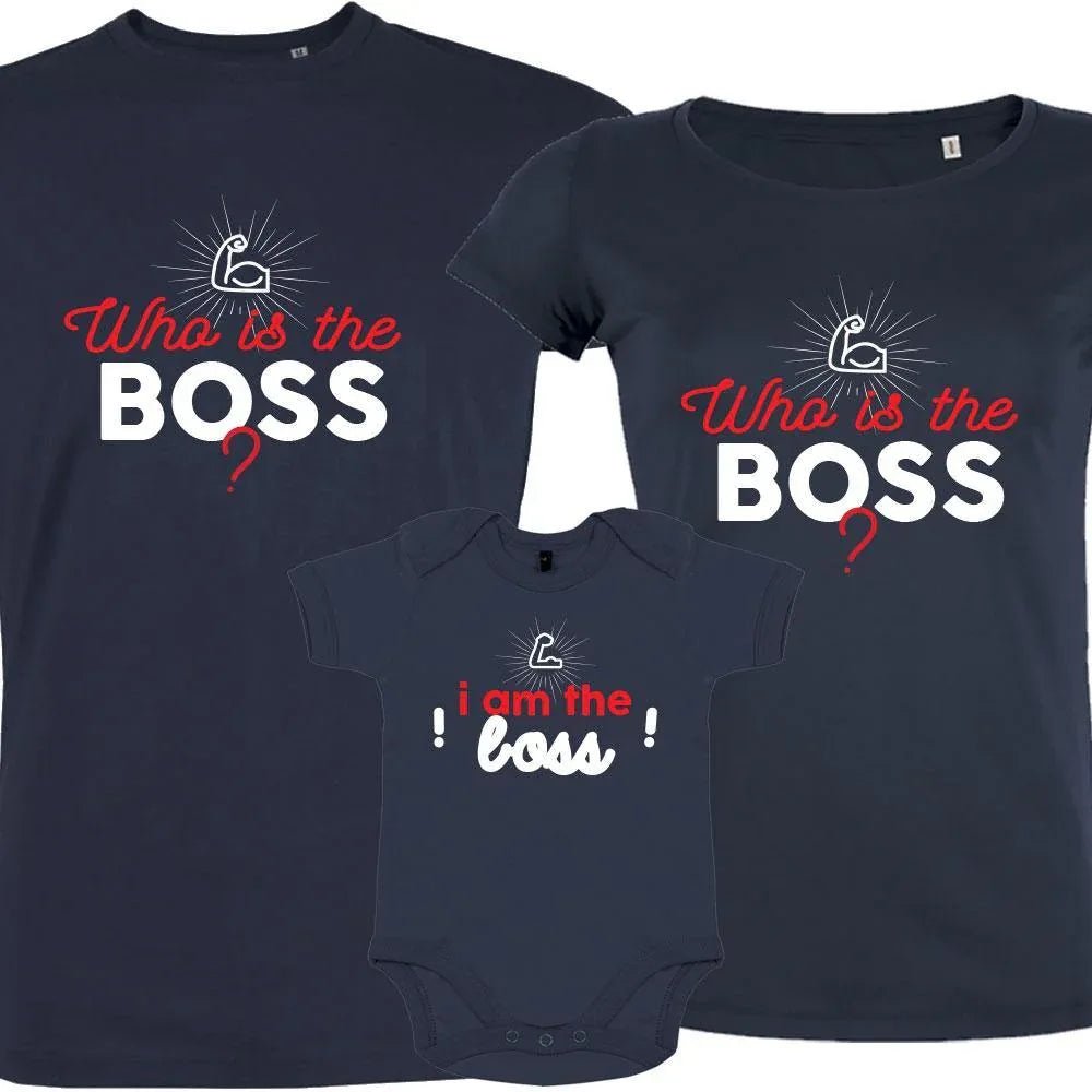 Who Is The Boss Matching Organic Tees (Set of 3) - Create Marketplace