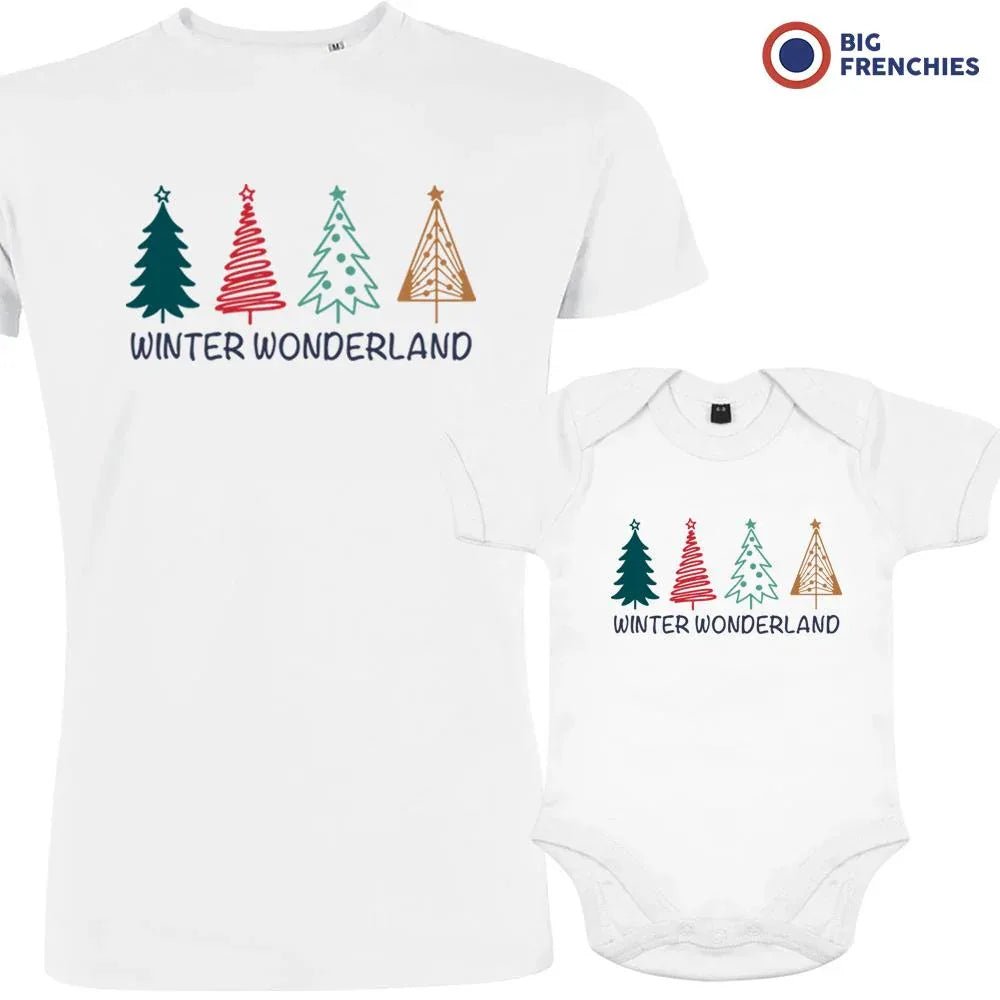 Winter Wonderland Christmas Dad and Child Organic Cotton family Set (Set of 2) - Create Marketplace