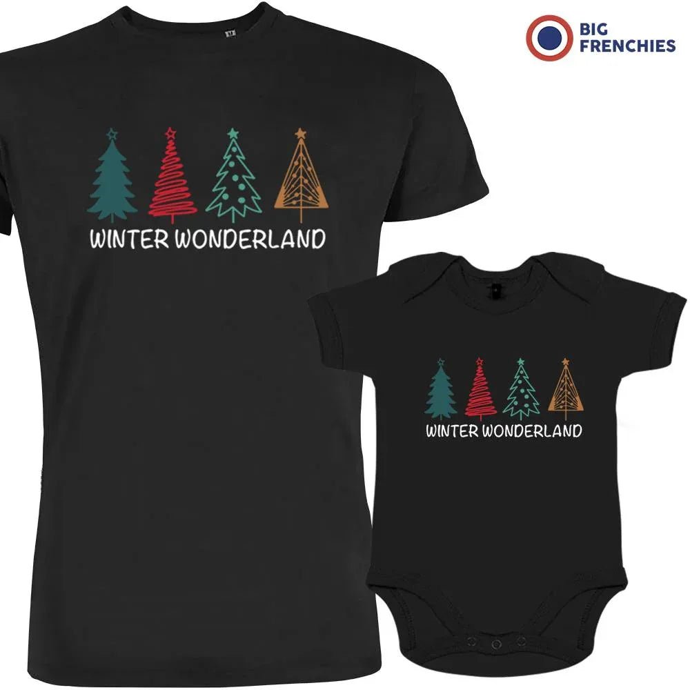 Winter Wonderland Christmas Dad and Child Organic Cotton family Set (Set of 2) - Create Marketplace
