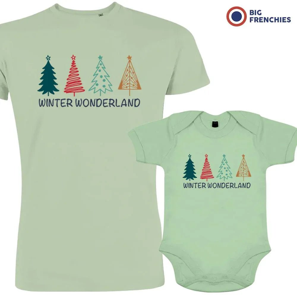 Winter Wonderland Christmas Dad and Child Organic Cotton family Set (Set of 2) - Create Marketplace