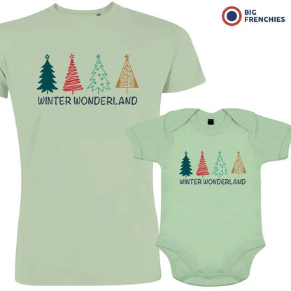Winter Wonderland Christmas Dad and Child Organic Cotton family Set (Set of 2) - Create Marketplace