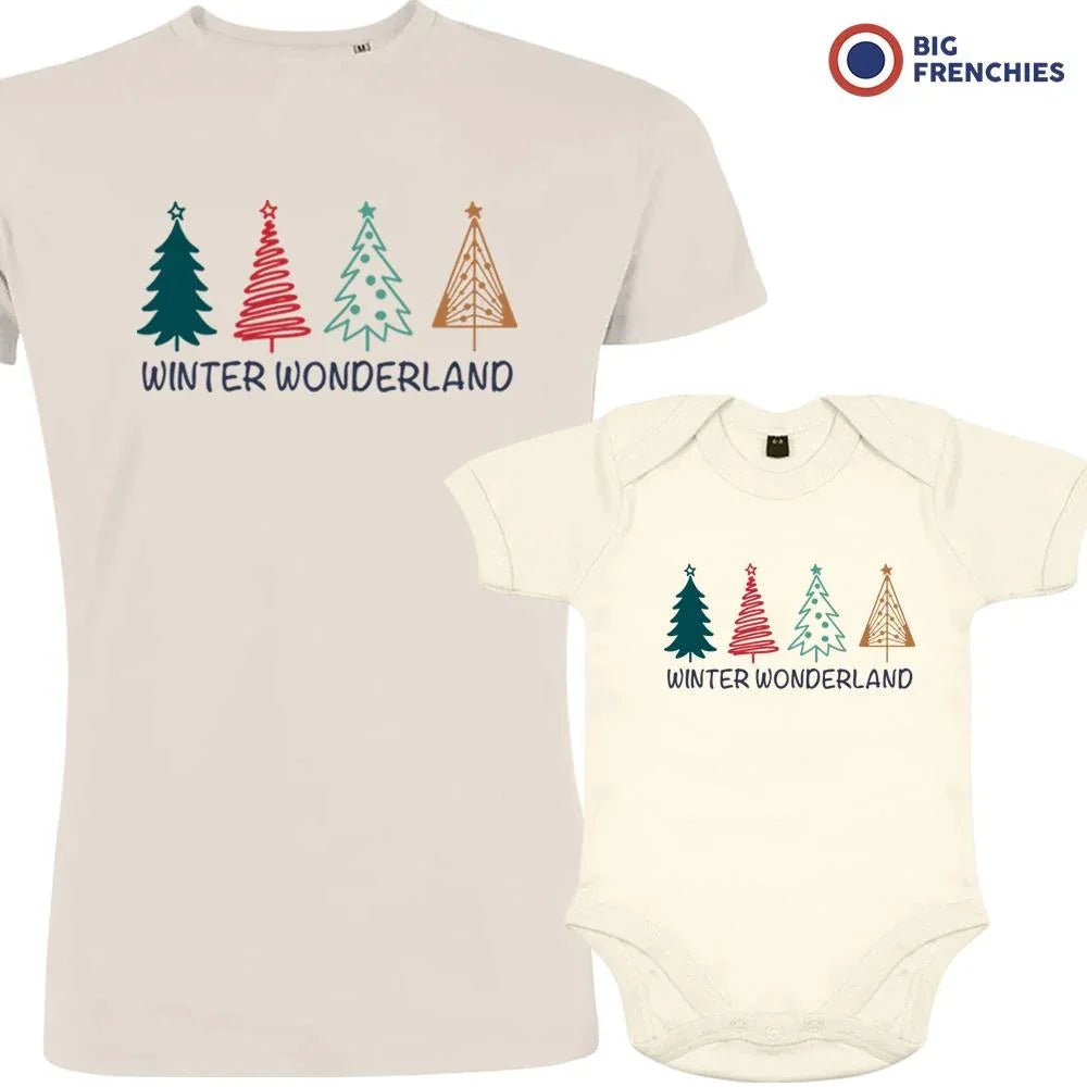 Winter Wonderland Christmas Dad and Child Organic Cotton family Set (Set of 2) - Create Marketplace