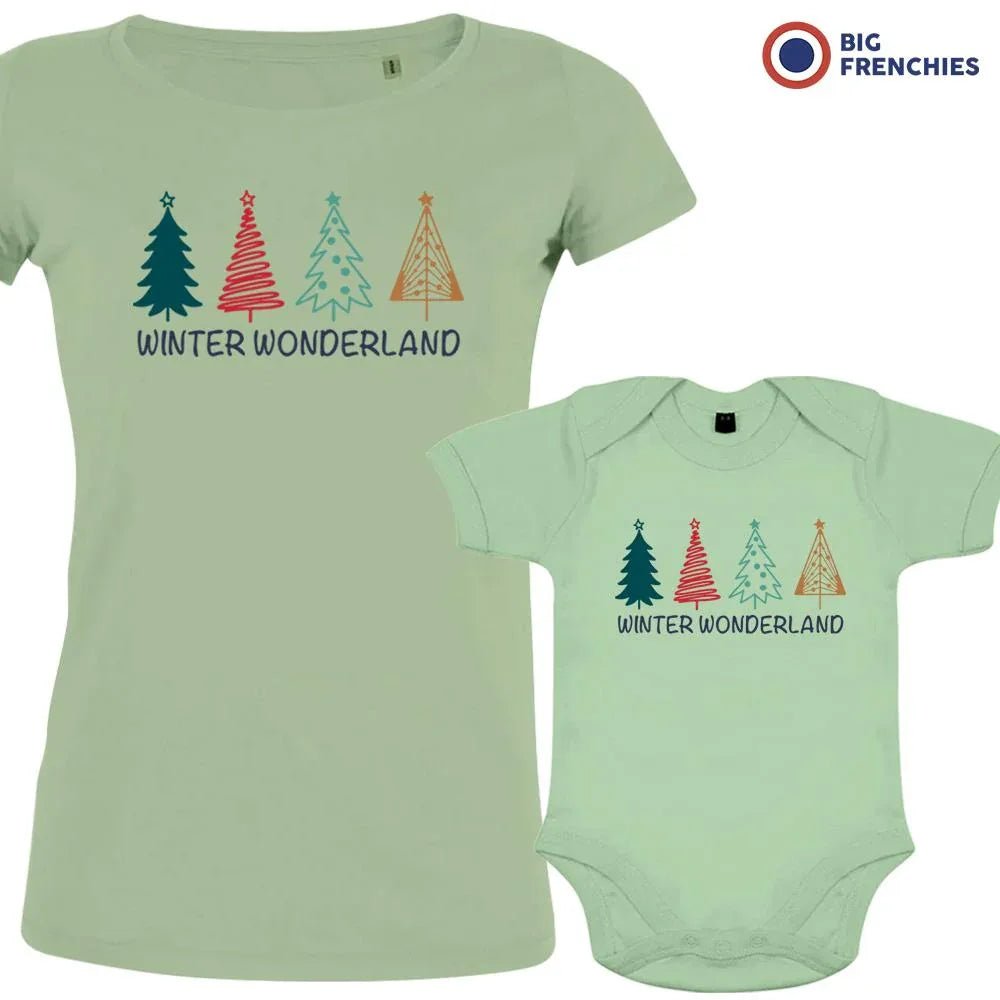 Winter Wonderland Christmas Mom and Child Organic Cotton family Set (Set of 2) - Create Marketplace