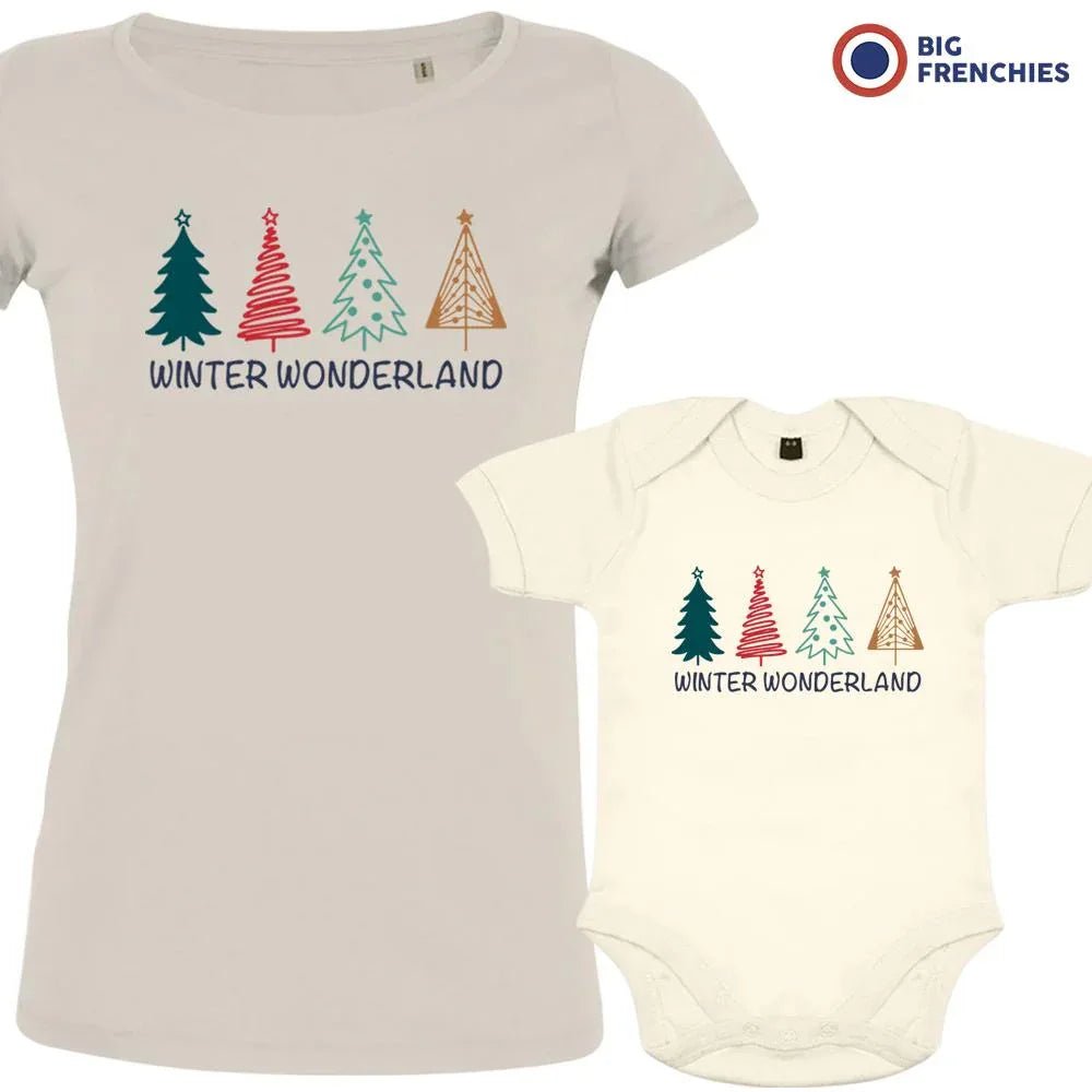 Winter Wonderland Christmas Mom and Child Organic Cotton family Set (Set of 2) - Create Marketplace