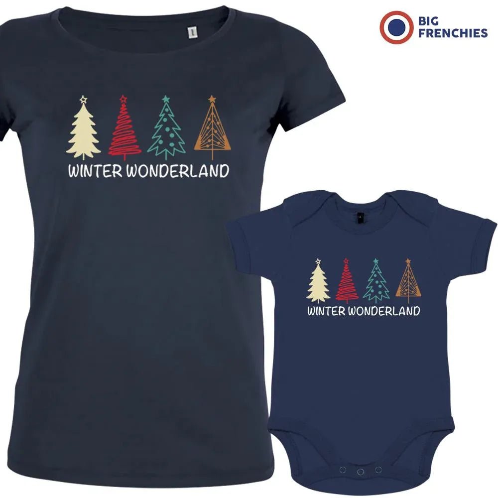 Winter Wonderland Christmas Mom and Child Organic Cotton family Set (Set of 2) - Create Marketplace