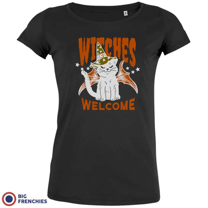 Witches Welcome Halloween Women's Organic Cotton Tee - Create Marketplace