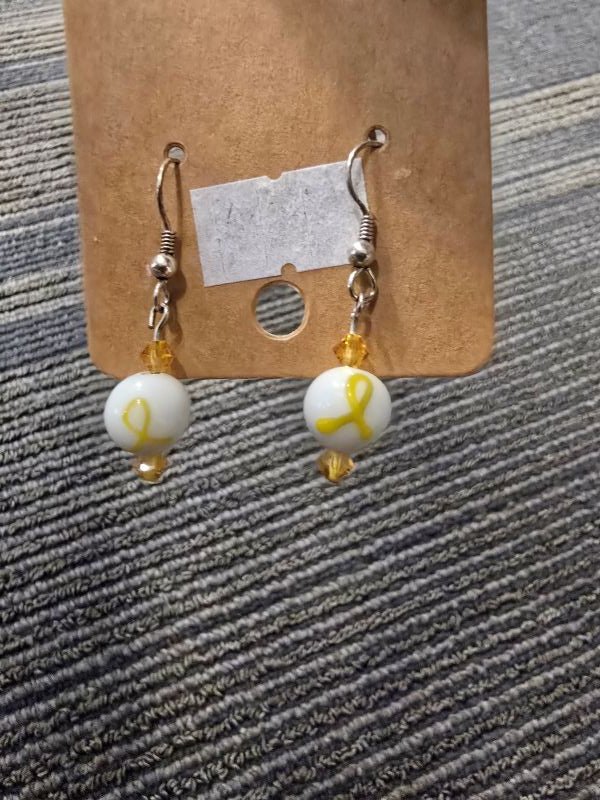 Yellow Awareness Ribbon Earrings - Create Marketplace