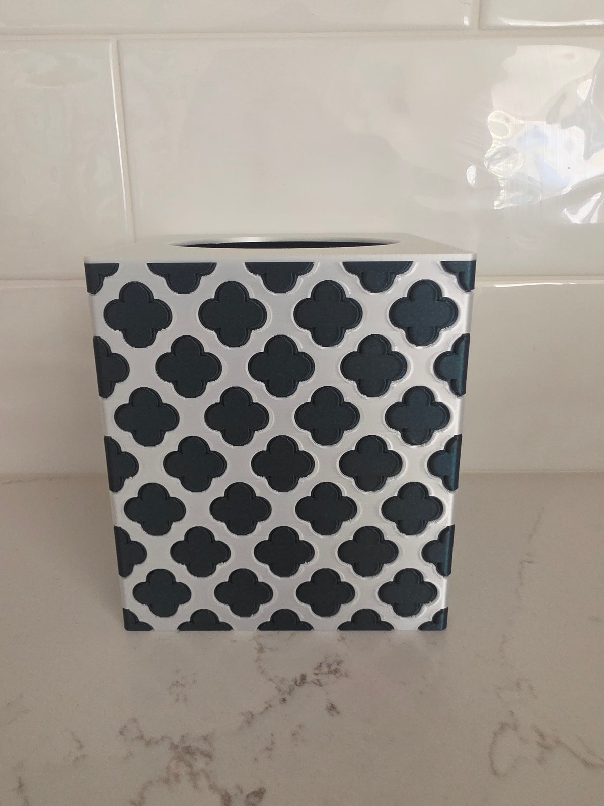 Modern Geometric Quatrefoil Tissue Box Cover